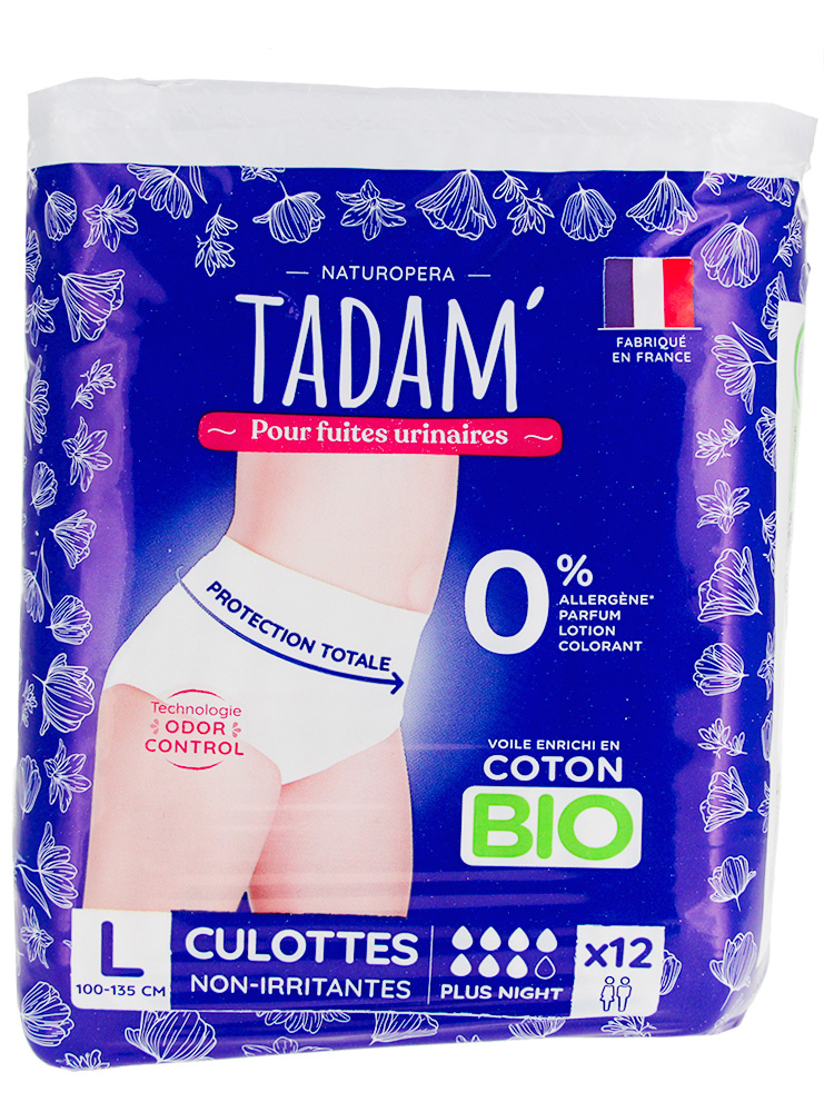 Tadam' Culottes pour Fuites Urinaires Plus Nuit 12 Unités - Taille : Taille L